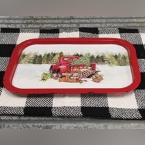 *Red Truck Metal Christmas Tray, 13.5”x9” - Picture 15 of 15